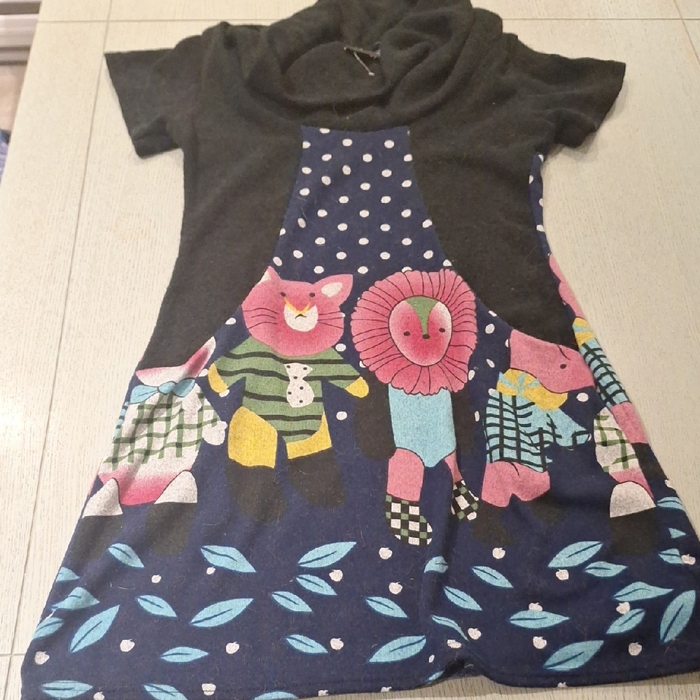 Black and Blue Animal Print Dress